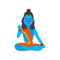 Shiva Indian god, the supreme god in Shaivism vector Illustration on a white background Royalty Free Stock Photo