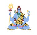 Shiva, Indian Hindu lord. Hinduism god of yoga, meditation. Shivratri divinity, yogi. India divine deity character with Royalty Free Stock Photo