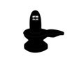 Shiva lingam icon. Black mahadeva religious symbol with white tilaka stripes