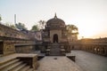 Shiva Lingam temple at Maheshwar, India. Architectural details of stone carvings.