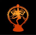 Shiva Nataraj vector icon with worm color on black background