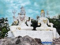 Shiva Parvathi statues on Kailasagiri hill in Andhra Pradesh state India