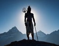 Shiva\'s Celestial Sojourn: A Spiritual Retreat in the Himalayas, generative ai Royalty Free Stock Photo