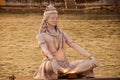 Shiva statue on the ganges, Rishikesh, India Royalty Free Stock Photo