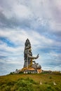 Shiva statue isolated at murdeshwar temple close up shots from flat angle Royalty Free Stock Photo