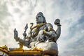 Shiva statue  at murdeshwar temple close up shots from unique low angle Royalty Free Stock Photo