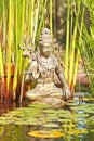 Shiva statue in a pond