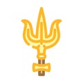 shiva trident trishul color icon vector illustration