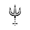 shiva trident trishul glyph icon vector illustration