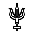 shiva trident trishul line icon vector illustration