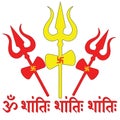 Shiva Trishul Symbol and Om Shanti Blessing