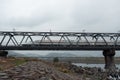 Tokaido Shinkansen crossing Fuji View Shinkansen rail bridge in the evening Royalty Free Stock Photo