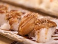 Closeup of Anago or conger eel sushi Royalty Free Stock Photo
