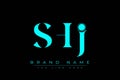 SHJ abstract letter logo design Royalty Free Stock Photo