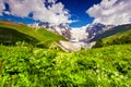 Shkhara and Tetnuld mountains. Royalty Free Stock Photo