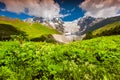 Shkhara and Tetnuld mountains. Royalty Free Stock Photo