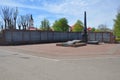 SHKLOV, BELARUS - MAY 18, 2017: Monument to the fallen defenders of Shklov and a mass grave