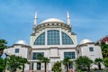 Ebu Beker Mosque in Shkoder. Modern Muslim temple with two minarets