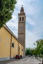 Outside view of the chapel of Shkoder Cathedral. Bell tower of an ancient Albanian Catholic Royalty Free Stock Photo