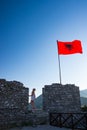 Shkoder Albania Old Castle Flag Royalty Free Stock Photo