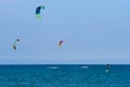 Shkorpilovtsi, Bulgaria - June 29, 2018: Kiteboarding, Kitesurfing Sports. Man kiteboarding at the sea beach.