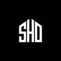 SHO letter logo design on BLACK background. SHO creative initials letter logo concept. SHO letter design