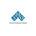 SHO letter logo design on WHITE background. SHO creative initials letter logo concept. SHO letter design