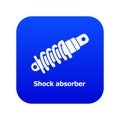 Shock absorber icon blue vector