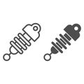 Shock absorber line and glyph icon. Automobile suspension vector illustration isolated on white. Car part outline style Royalty Free Stock Photo