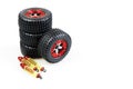 Shock-absorbers and wheels Royalty Free Stock Photo