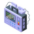 Shock defibrillator icon isometric vector. Heart aed