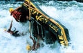 A shock moment on the Zamezi river - a capzising raft in the powerful whitewater of the Zambezi