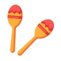 Shock-and-noise instrument of Indians - maracas isolated illustration