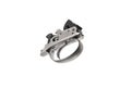 Shock trigger for shotgun isolate on white back. Gun trigger. Repair spare part Royalty Free Stock Photo