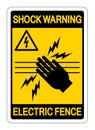 Shock Warning Electric Fence Symbol Sign, Vector Illustration, Isolate On White Background Label .EPS10