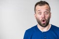 Astonished shocked adult man Royalty Free Stock Photo