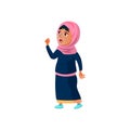 shocked arabian girl in fear room cartoon vector