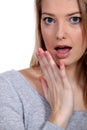Shocked blond woman Royalty Free Stock Photo