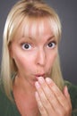 Shocked Blond Woman Royalty Free Stock Photo