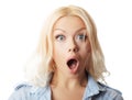 Shocked blond woman Royalty Free Stock Photo