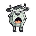 Shocked Cow Sticker On Isolated Tansparent Background, Png, Logo. Generative AI