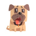 Shocked And Disappointed Little Pet Pug Dog Puppy With Collar Emoji Cartoon Illustration Royalty Free Stock Photo