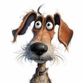 The Shocked Dog with the Big Nose and Wide Eyes Royalty Free Stock Photo