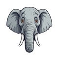 Shocked Elephant Face Sticker On Isolated Tansparent Background, Png, Logo. Generative AI Royalty Free Stock Photo