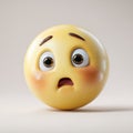 Shocked emoji face expression worried and surprised Royalty Free Stock Photo