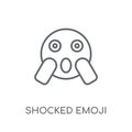 Shocked emoji linear icon. Modern outline Shocked emoji logo con