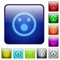 Shocked emoticon color square buttons