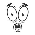 Shocked emotion icon logo flat style. Simple horrify cartoon face