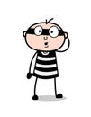 Shocked Face - Comic Prisoner Vector Royalty Free Stock Photo