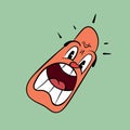 Shocked face. Vintage toons: funny character, vector illustration trendy classic retro cartoon style